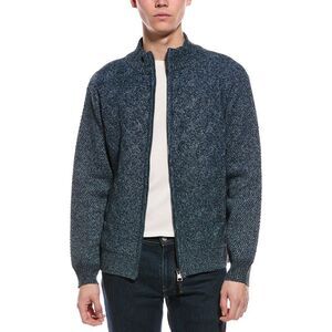 Point Zero Mens  Semi Fit Zip Mock Neck Sweater, Blue